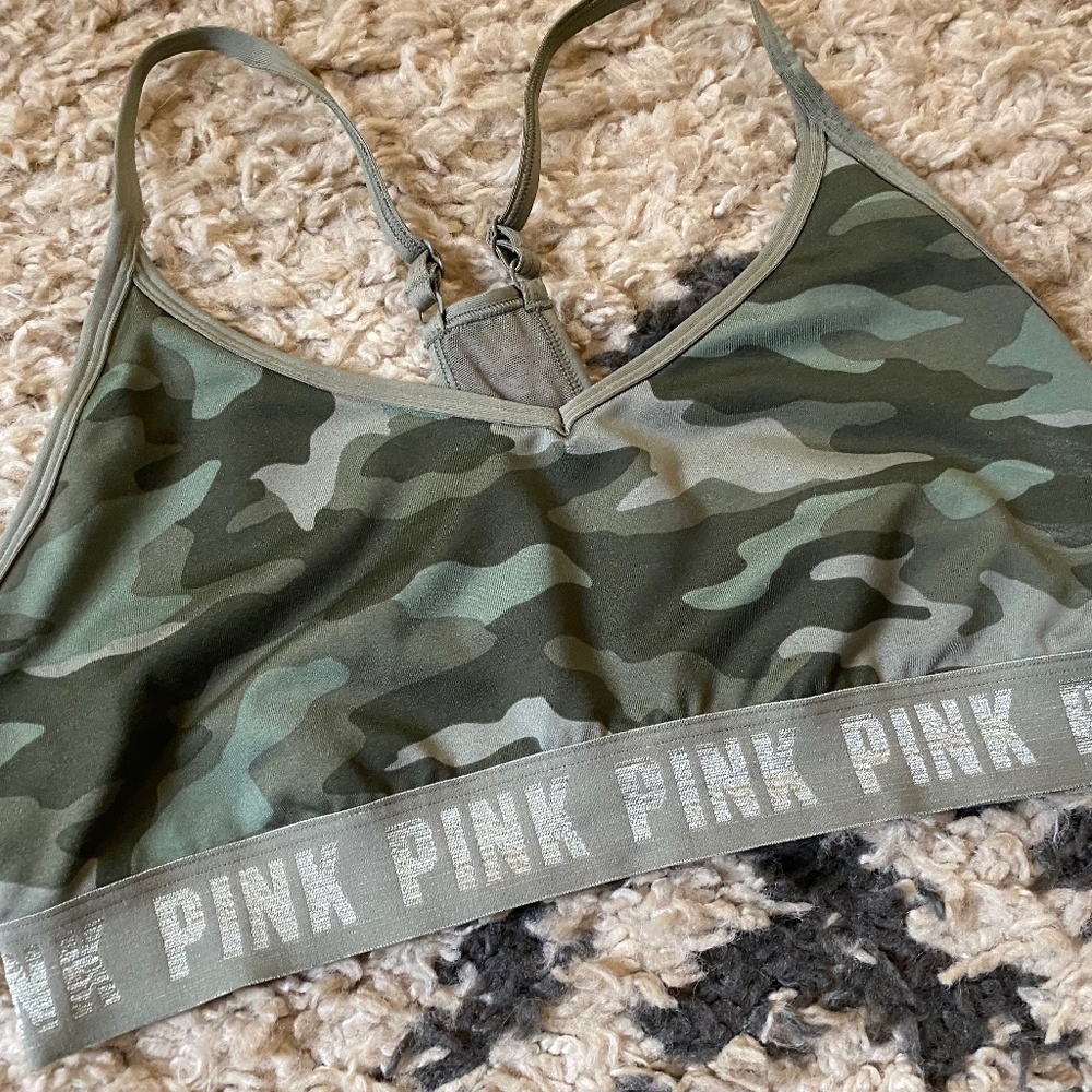 PINK- Camp Sports bra- Large
